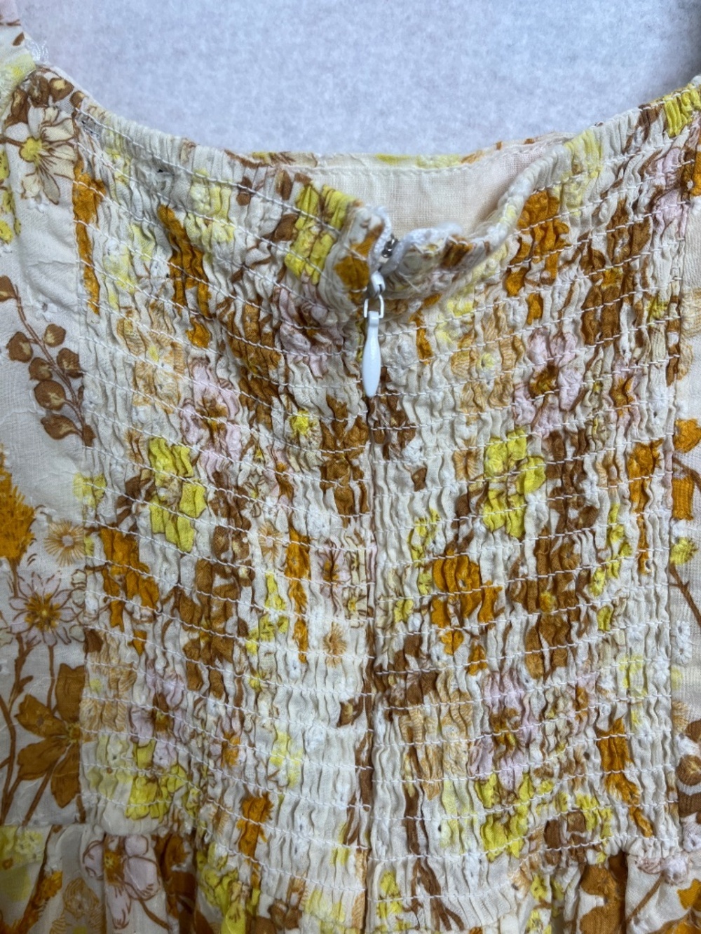 Forever 21 Floral Mini Dress Smocked Back Puff Sleeve Boho Cottagecore - Picture 6 of 6